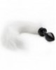 OUCH PLUG ANAL COLA BLANCA NEGRO 7.5CM