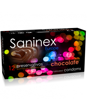 SANINEX PRESERVATIVOS LISO AROMA A CHOCOLATE 12 UDS